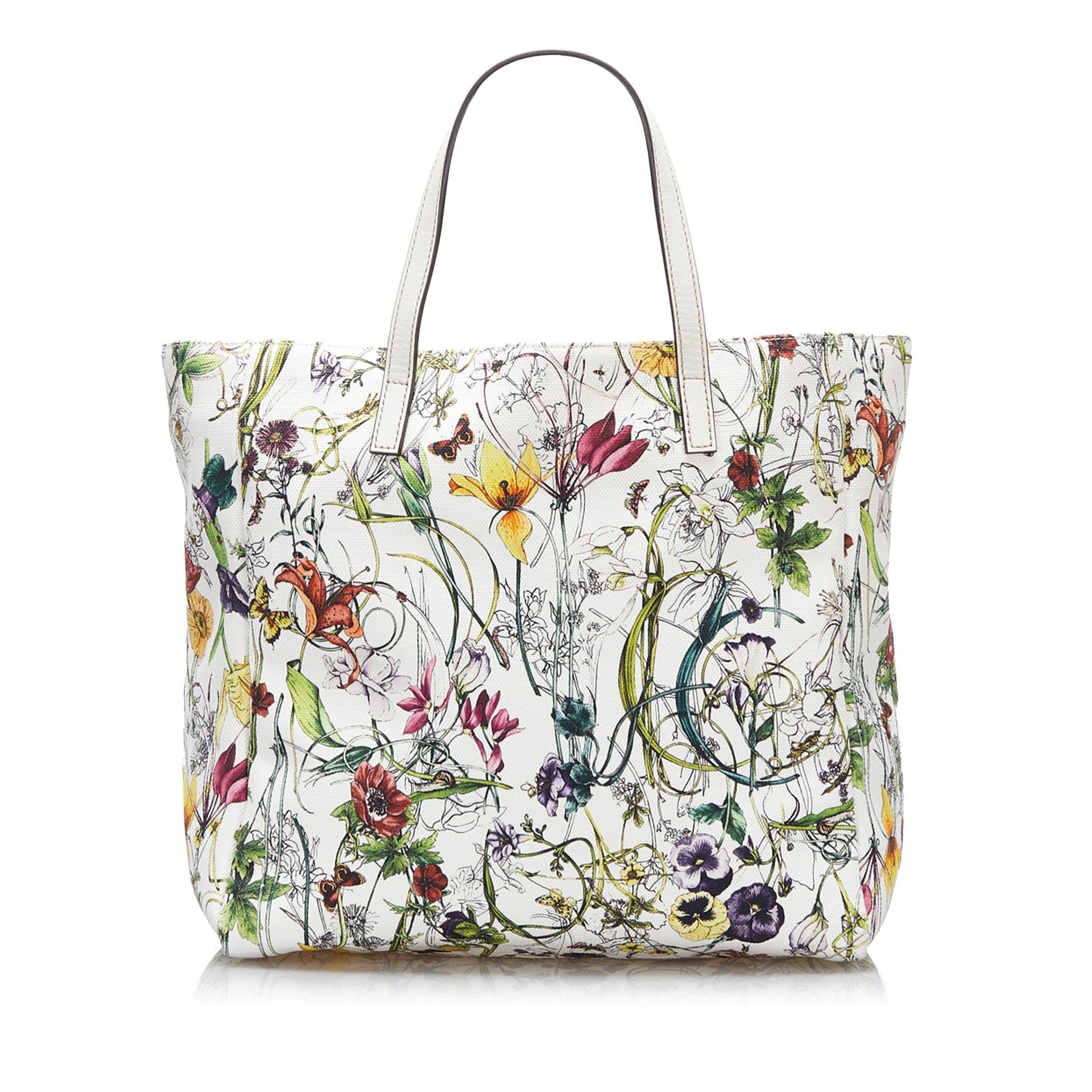 Gucci Flora White Canvas Tote