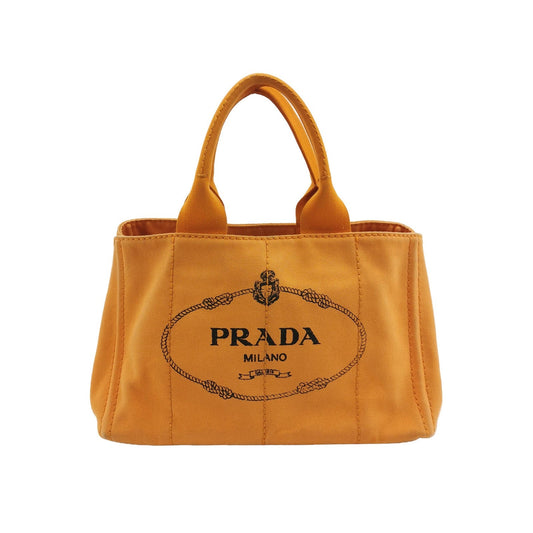 Prada Canape Canvas Tote Orange Handbag