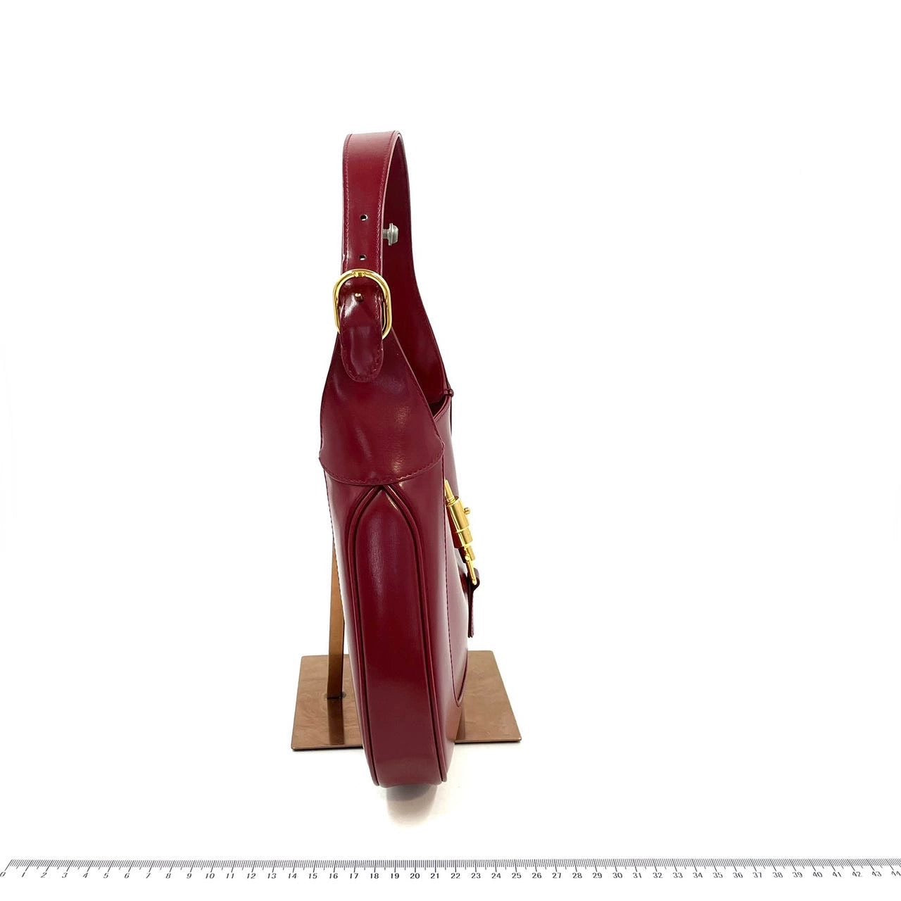 Gucci Jackie 1961 Small Burgundy Red Leather Bag with Adjustable Strap