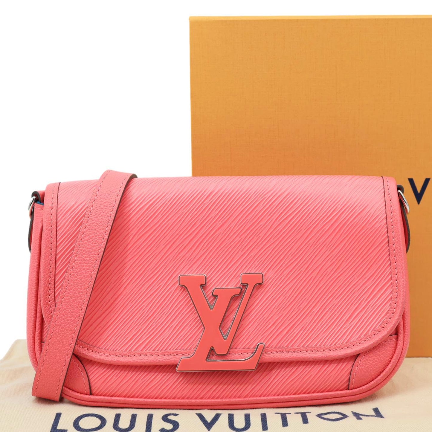 LOUIS VUITTON Buci Epi Leather Shoulder Bag Pink