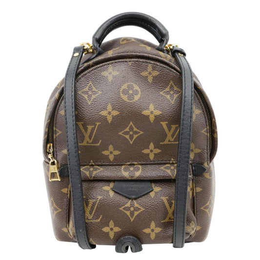 LOUIS VUITTON Palm Spring Mini Monogram Canvas Backpack Brown