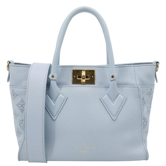 LOUIS VUITTON On My Side MM Monogram Mahina Leather Shoulder Bag Blue