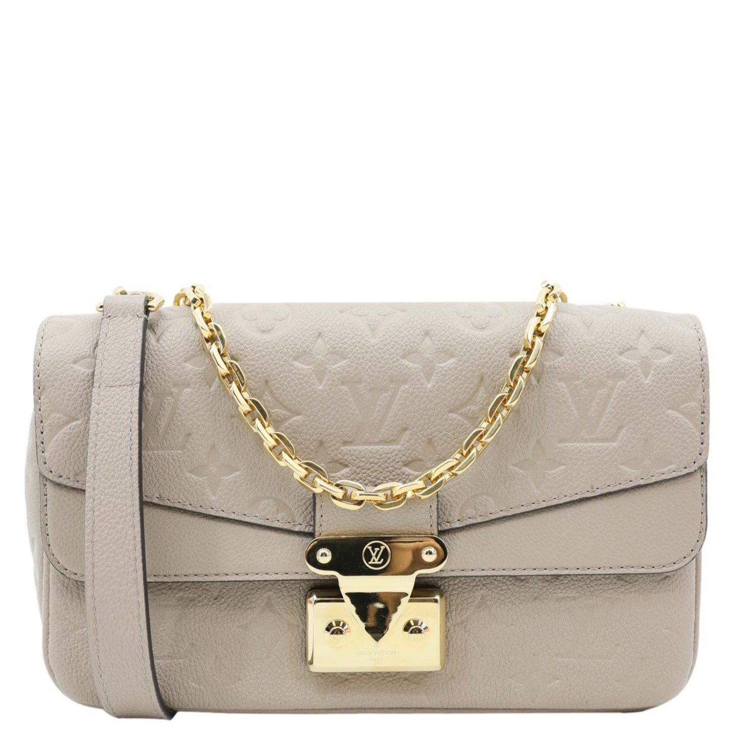 LOUIS VUITTON Marceau Monogram Empreinte Leather Shoulder Bag Beige