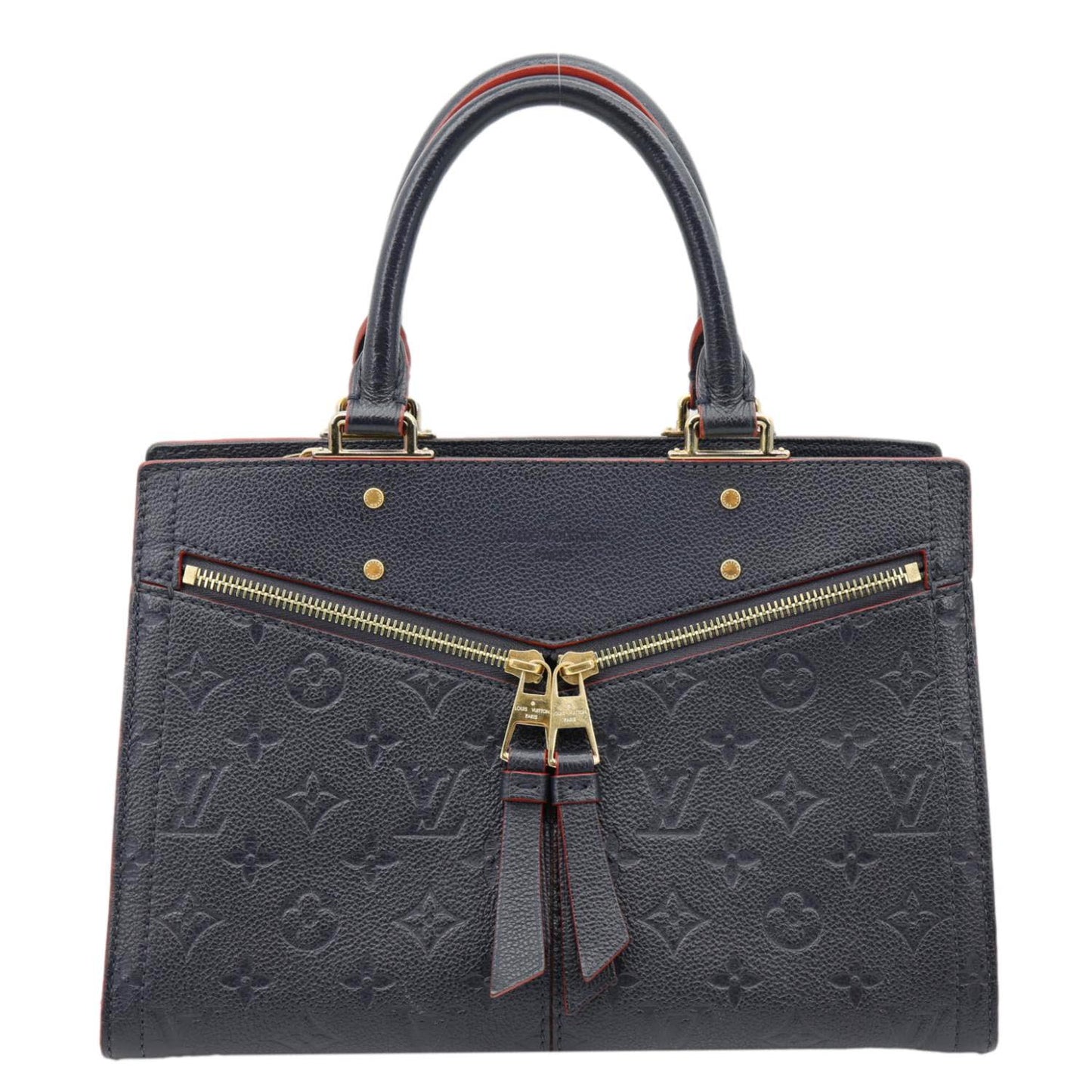 LOUIS VUITTON Sully PM Monogram Empreinte Leather Shoulder Bag Marine Rouge