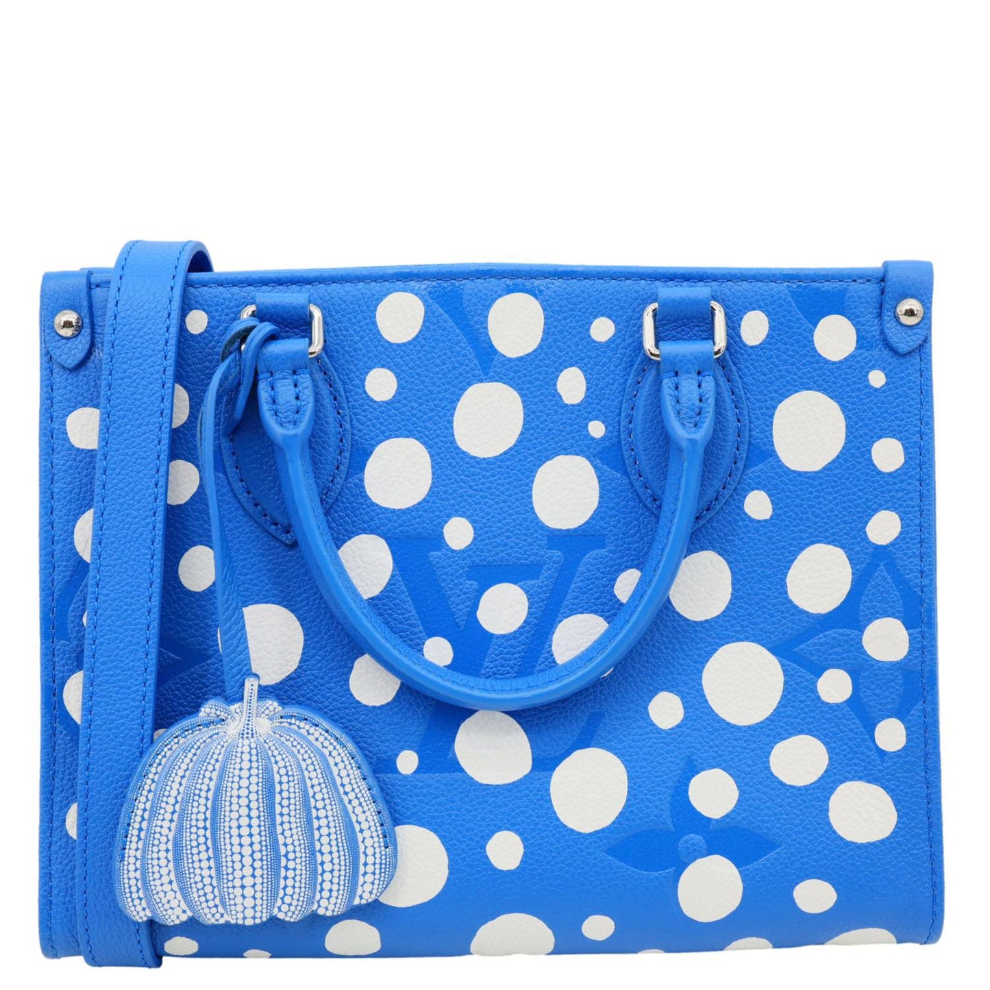 LOUIS VUITTON x Yayoi Kusama OnTheGo PM Monogram Empreinte Dots Leather Shoulder Bag Blue