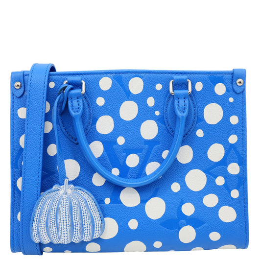 LOUIS VUITTON x Yayoi Kusama OnTheGo PM Monogram Empreinte Dots Leather Shoulder Bag Blue