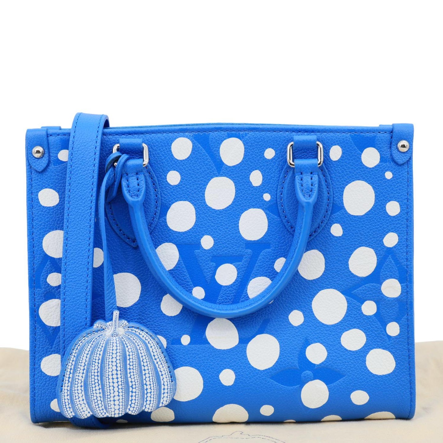 LOUIS VUITTON x Yayoi Kusama OnTheGo PM Monogram Empreinte Dots Leather Shoulder Bag Blue
