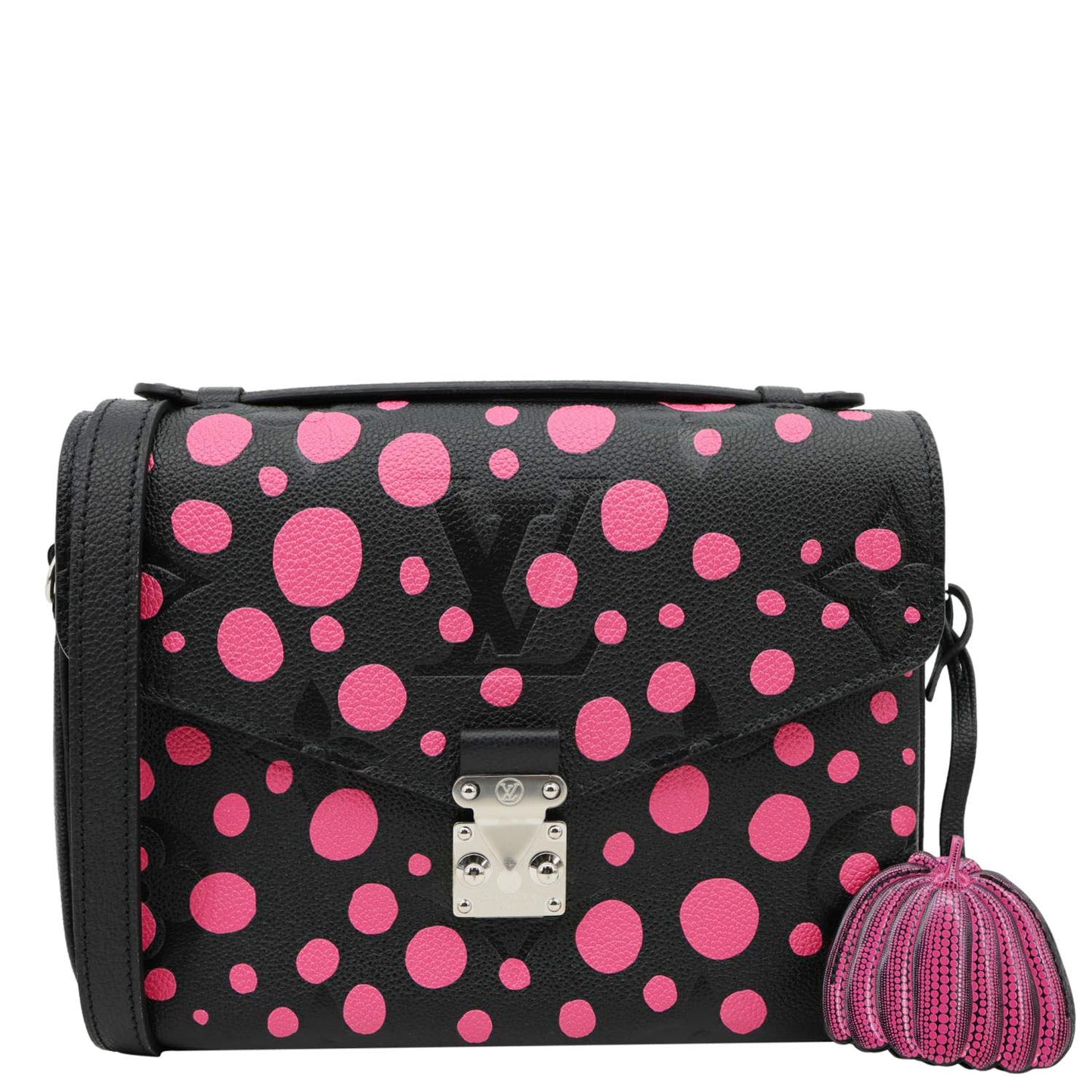 LOUIS VUITTON LV x YK Dots M tis Pochette Giant Monogram Empreinte Leather Crossbody Bag Pink