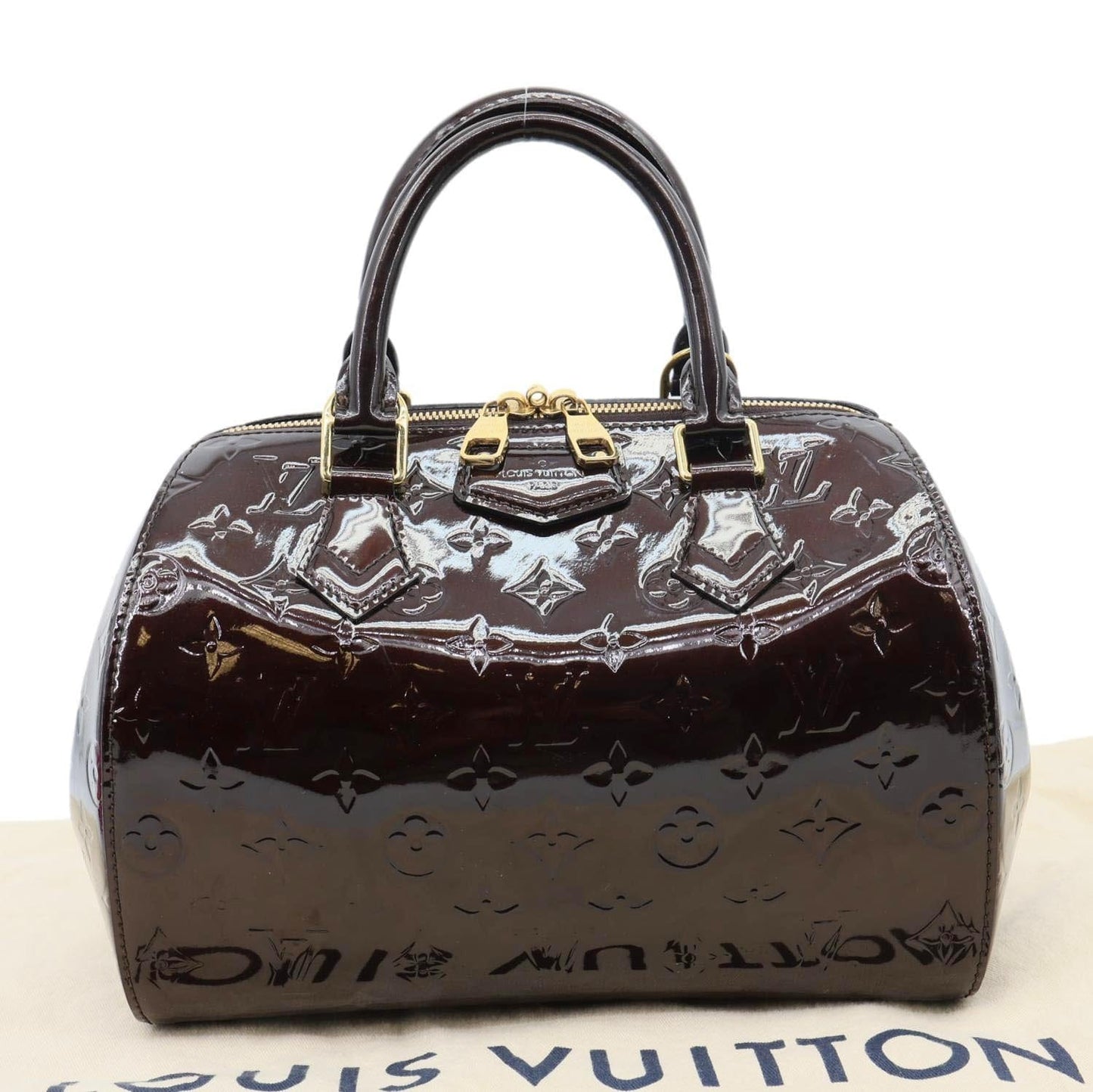 LOUIS VUITTON Montana Monogram Vernis Satchel Bag Amarante