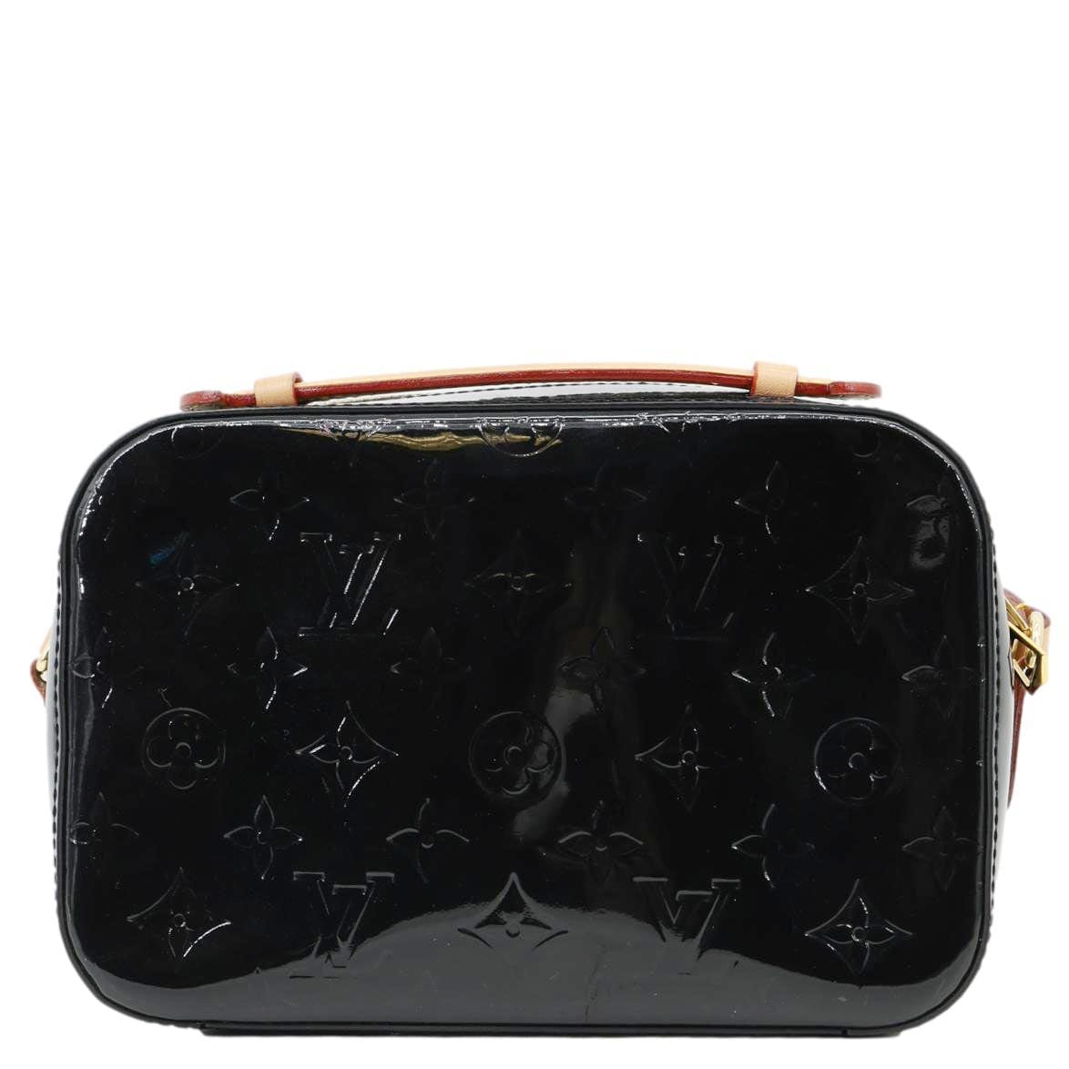 LOUIS VUITTON Santa Monica Monogram Vernis Leather Shoulder Bag Black