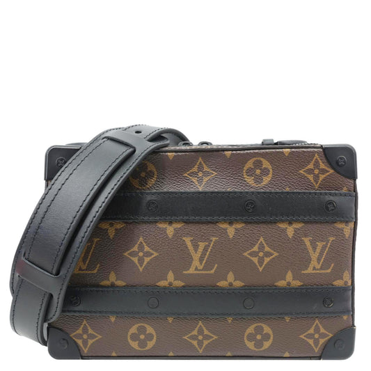 LOUIS VUITTON Handle Soft Trunk Monogram Macassar Messenger Bag Black