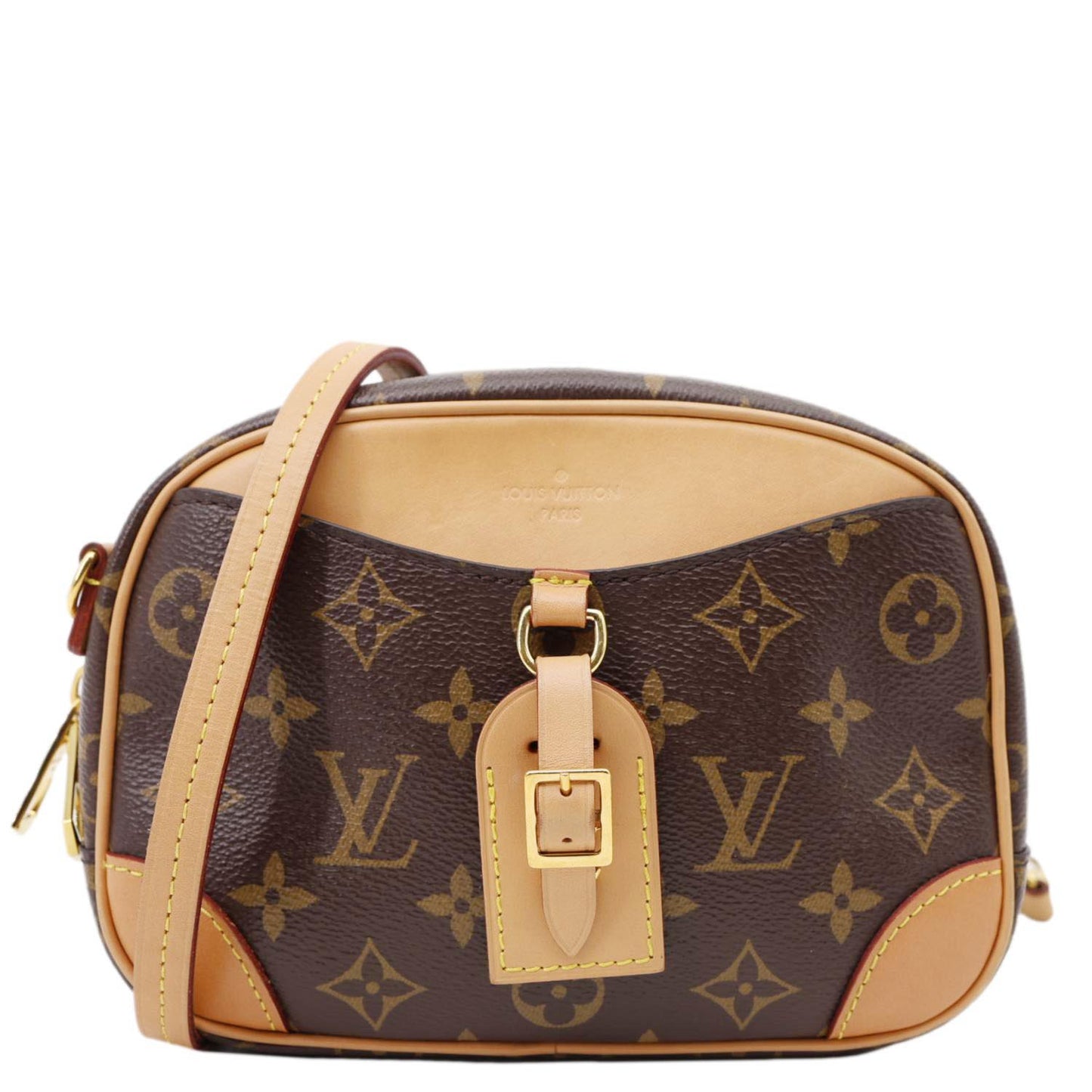 LOUIS VUITTON Deauville Mini Monogram Canvas Shoulder Bag Brown
