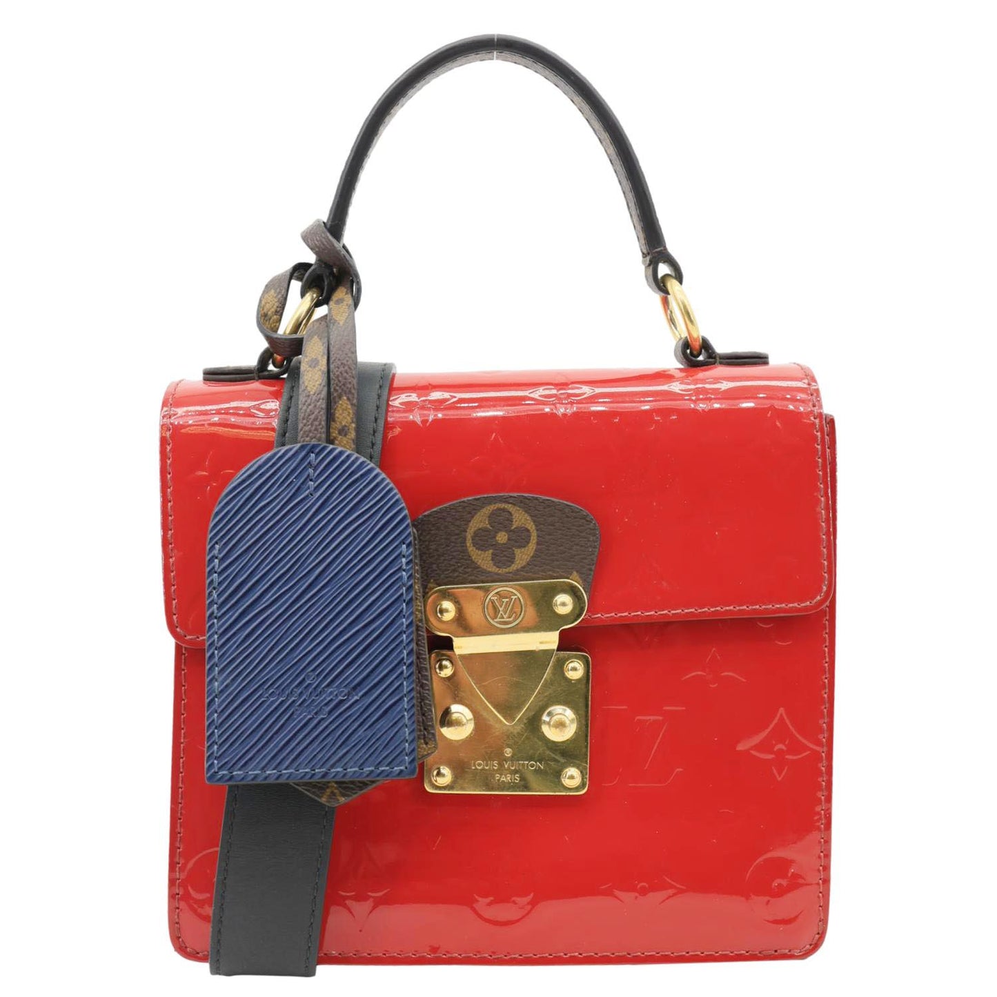 LOUIS VUITTON Spring Street Monogram Vernis Shoulder Bag Scarlet