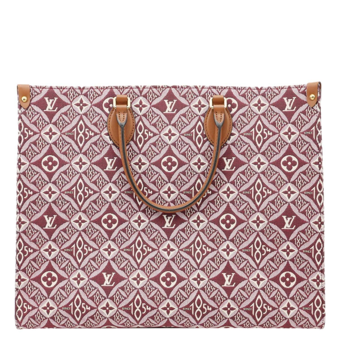 LOUIS VUITTON Since 1854 Onthego GM Jacquard Shoulder Bag Red