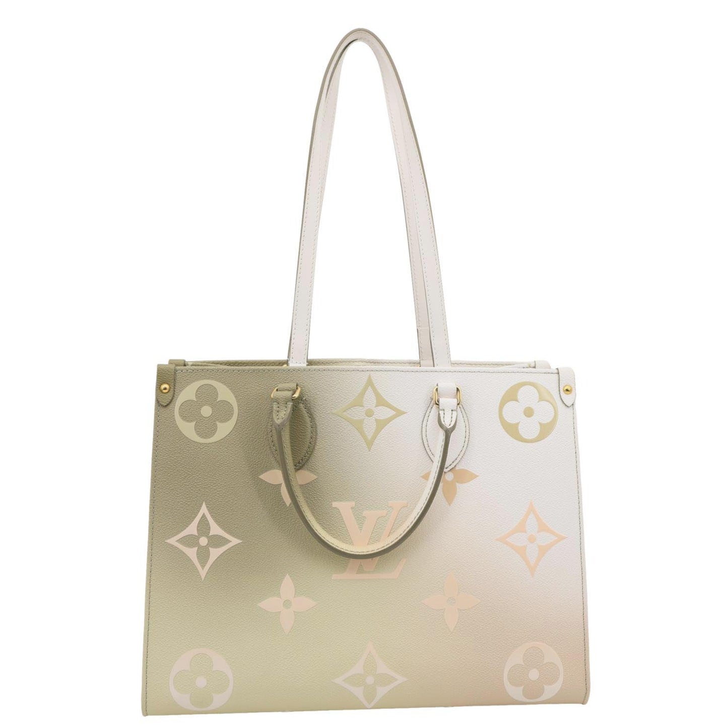 LOUIS VUITTON Onthego MM Giant Monogram Canvas Tote Bag Sunset Khaki