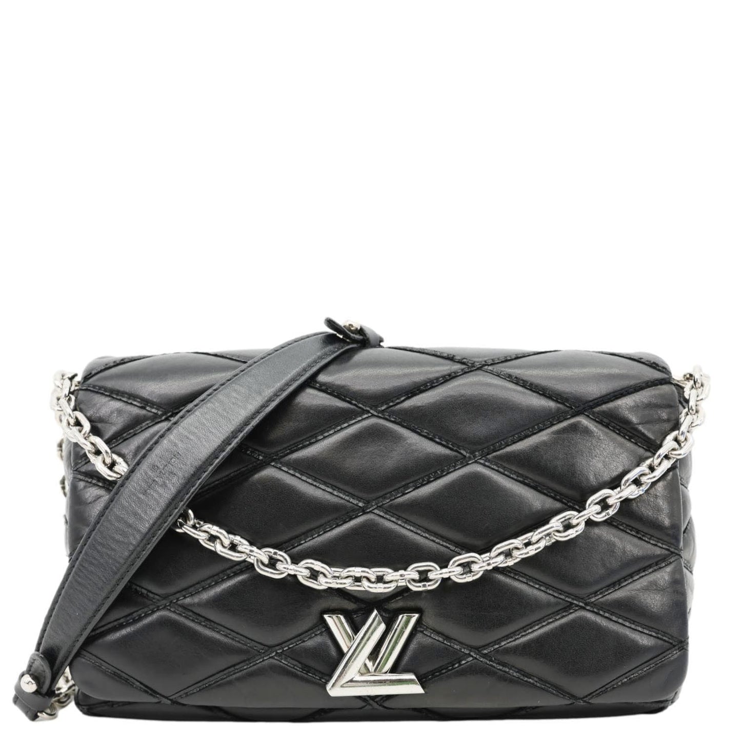 LOUIS VUITTON GO 14 MM Malletage Quilted Lambskin Leather Crossbody Bag Black
