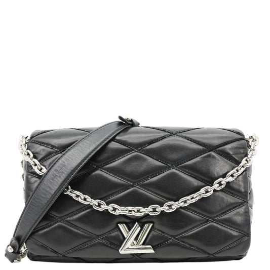 LOUIS VUITTON GO 14 MM Malletage Quilted Lambskin Leather Crossbody Bag Black