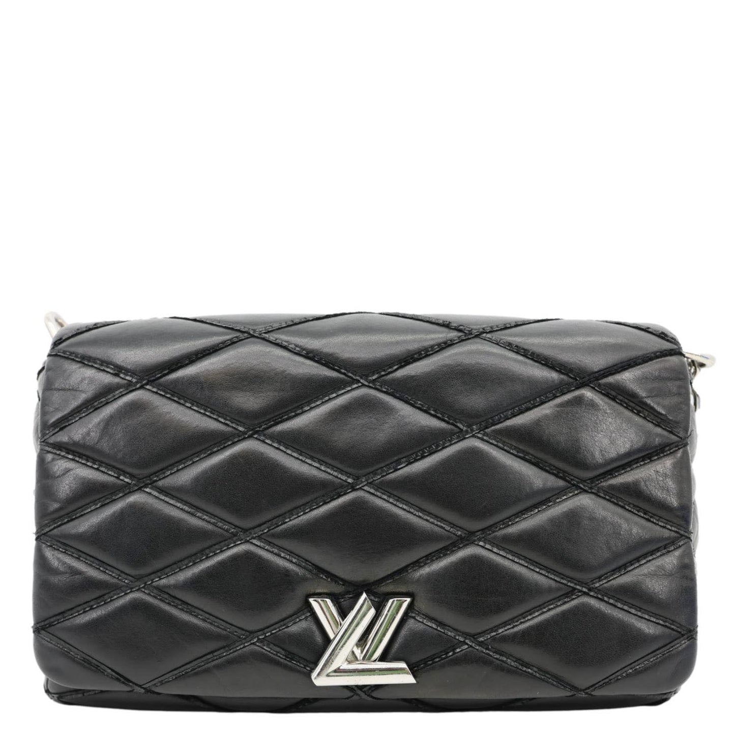 LOUIS VUITTON GO 14 MM Malletage Quilted Lambskin Leather Crossbody Bag Black