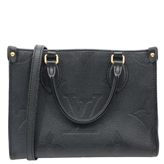LOUIS VUITTON Onthego PM Giant Monogram Empreinte Leather Shoulder Bag Black