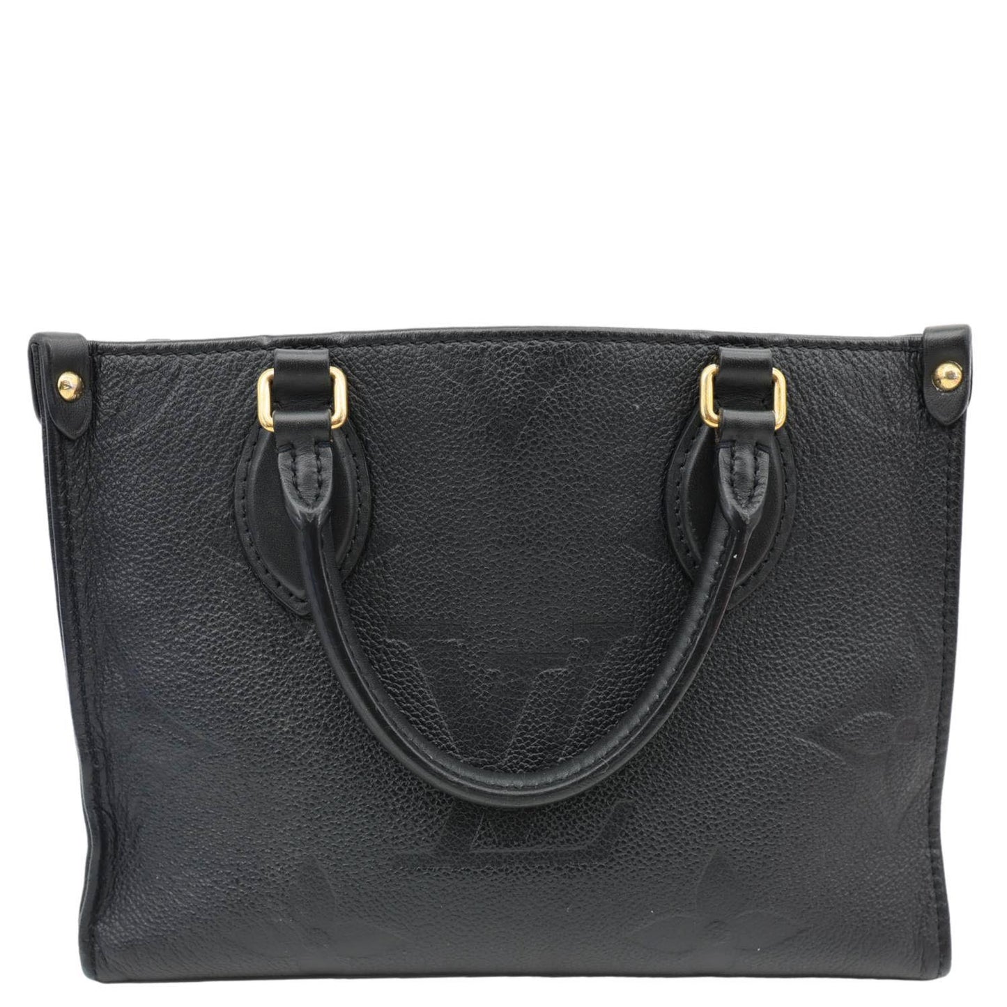 LOUIS VUITTON Onthego PM Giant Monogram Empreinte Leather Shoulder Bag Black