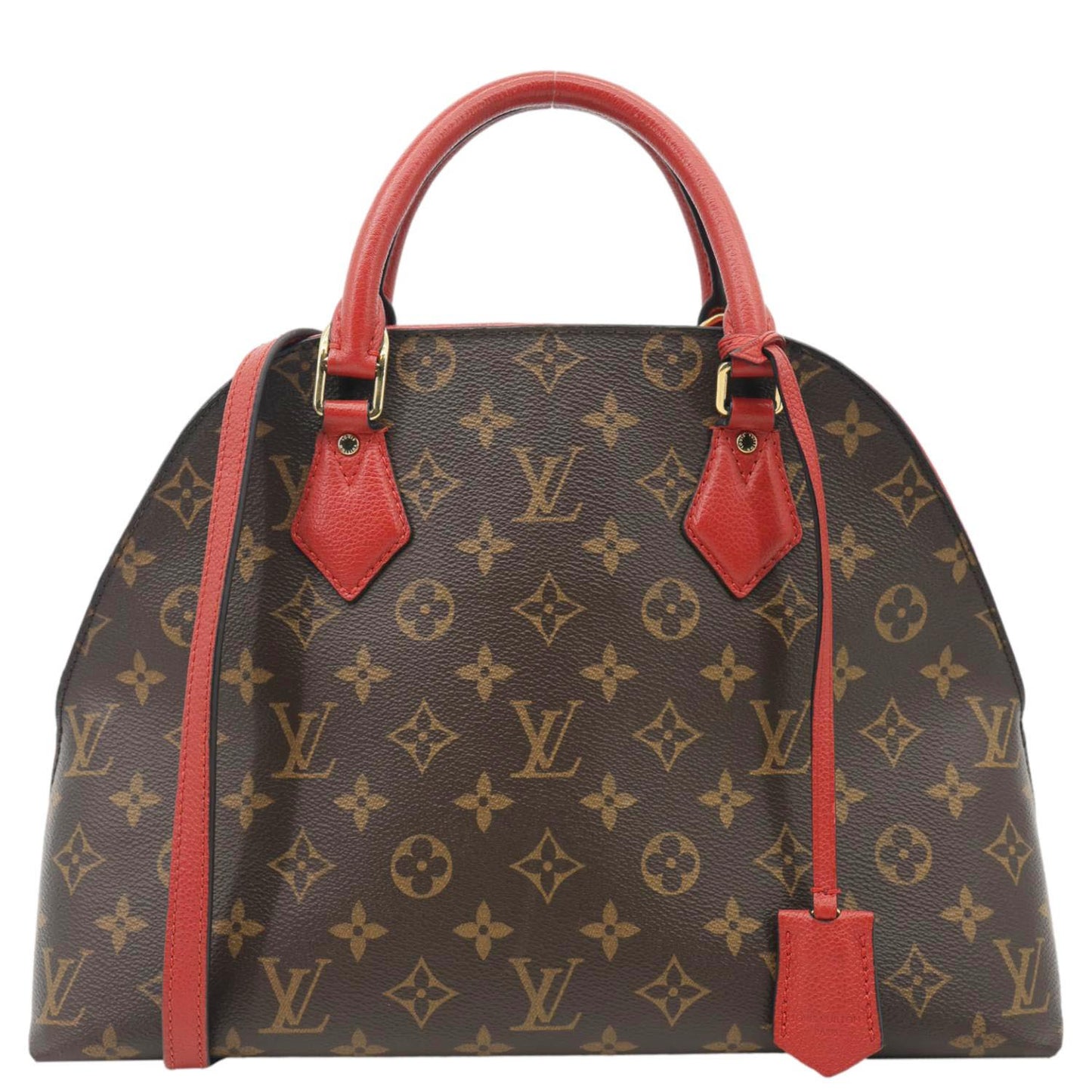 LOUIS VUITTON Alma B N B Monogram Canvas Shoulder Bag Red