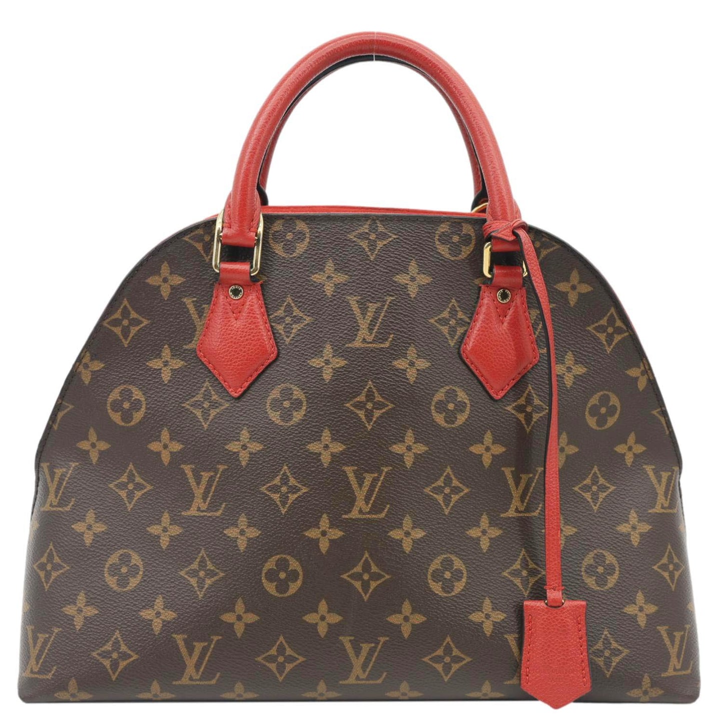 LOUIS VUITTON Alma B N B Monogram Canvas Shoulder Bag Red