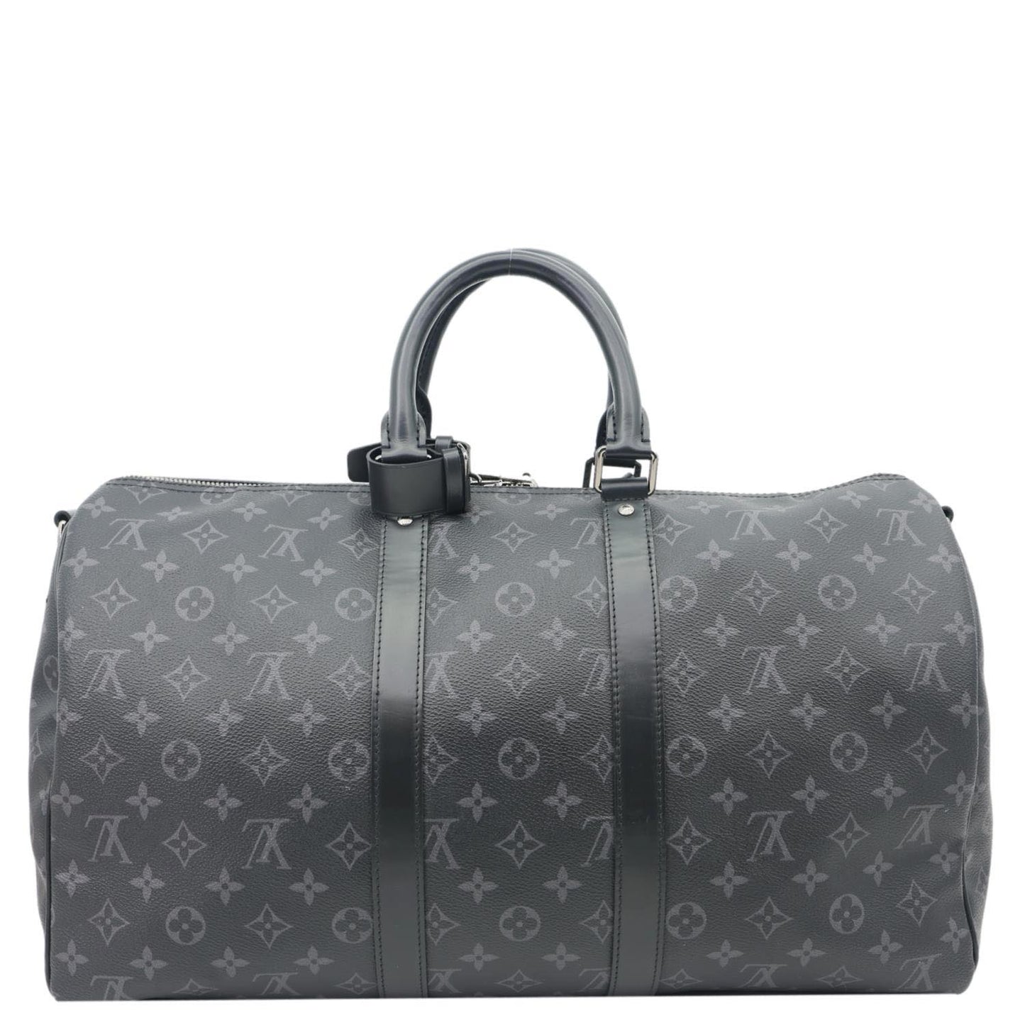 LOUIS VUITTON Keepall 45 Bandouliere Monogram Eclipse Travel Bag Black