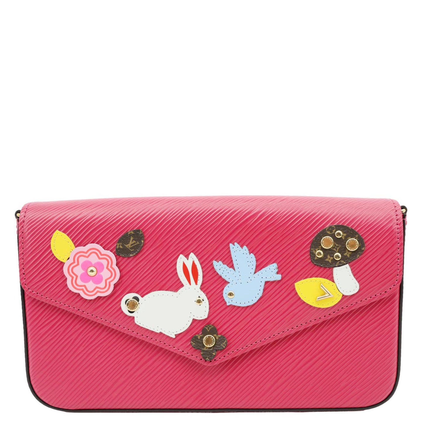 LOUIS VUITTON Felicie Pochette Easter Bunny Epi Leather Crossbody Bag Pink