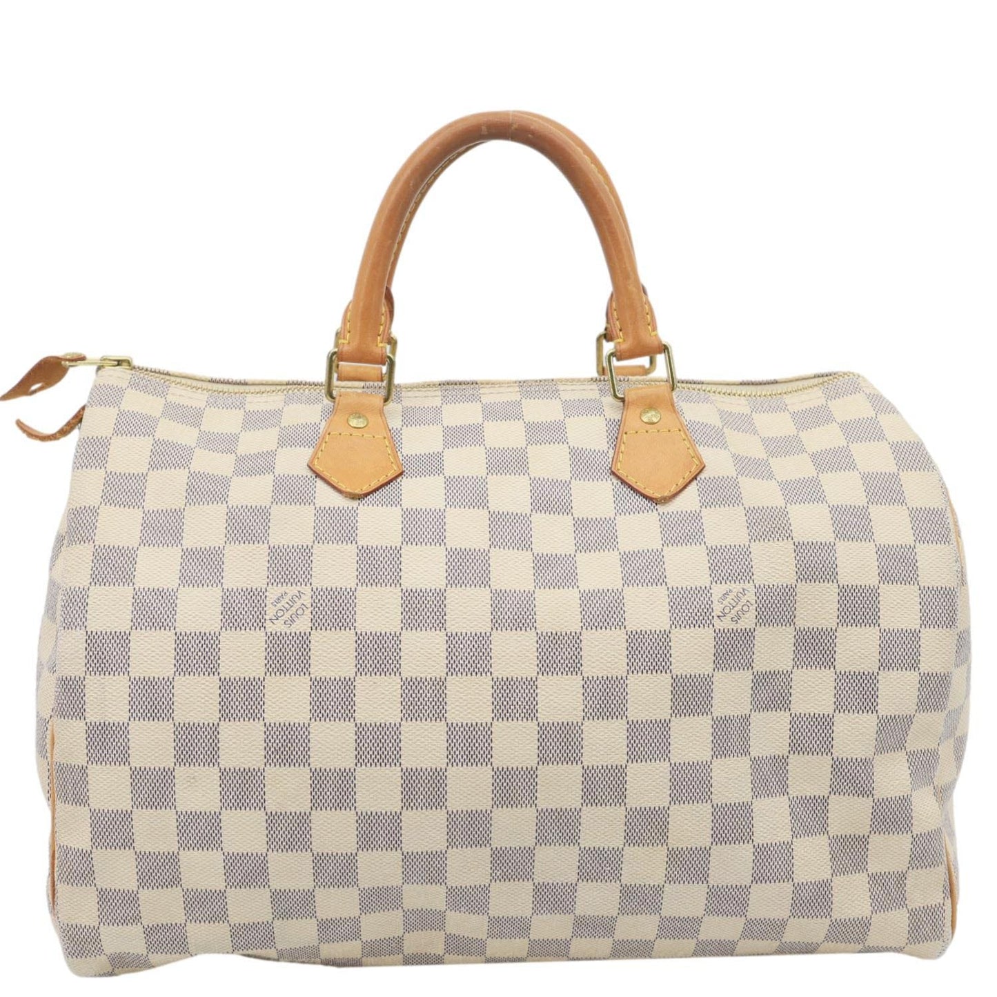 LOUIS VUITTON Speedy 30 Damier Azur Satchel Bag White