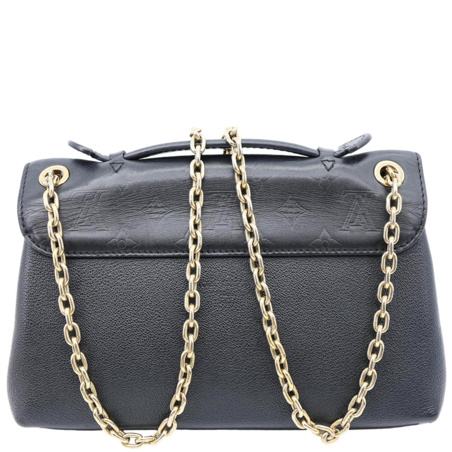 LOUIS VUITTON Very Chain Monogram Leather Chain Crossbody Bag Black