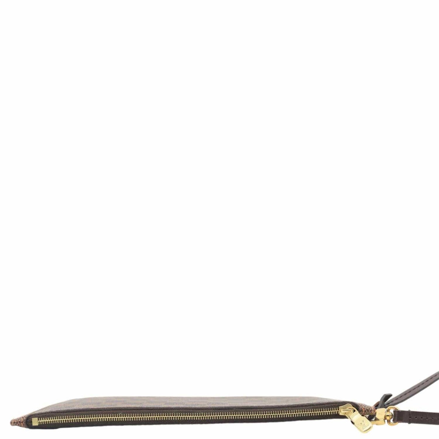 LOUIS VUITTON Neverfull Damier Ebene Wristlet Pouch Brown