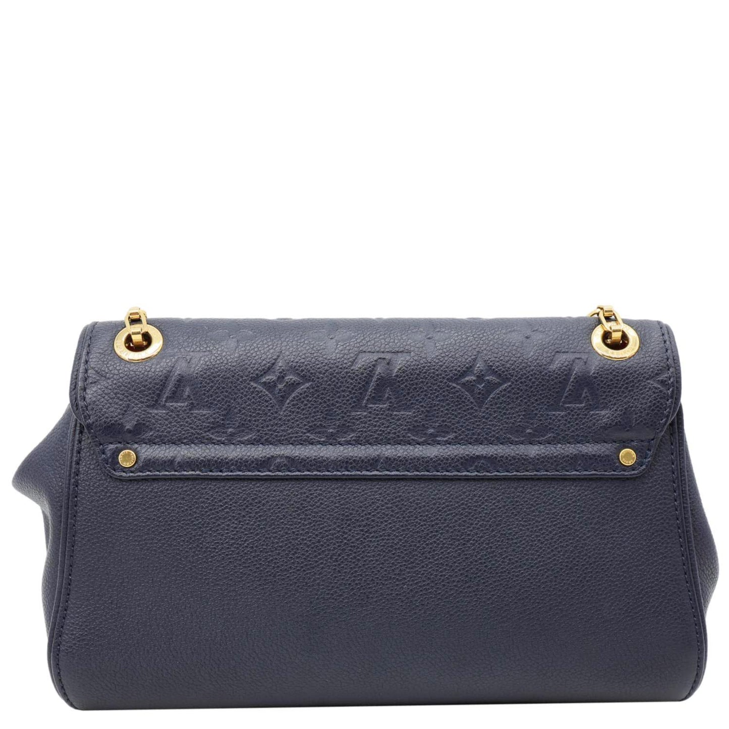 LOUIS VUITTON Saint Germain PM Monogram Empreinte Leather Shoulder Bag Navy Blue