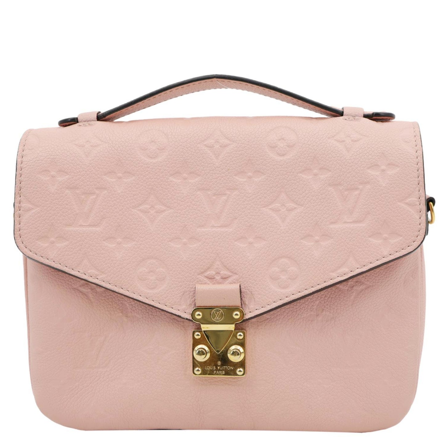 LOUIS VUITTON Metis Pochette Monogram Empreinte Leather Crossbody Bag Pink