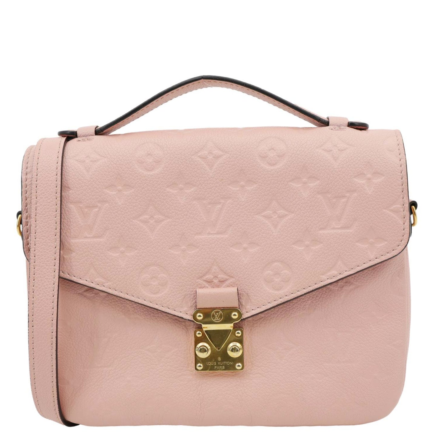 LOUIS VUITTON Metis Pochette Monogram Empreinte Leather Crossbody Bag Pink
