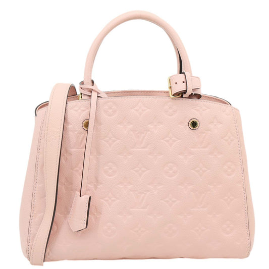 LOUIS VUITTON Montaigne MM Monogram Empreinte Shoulder Bag Pink