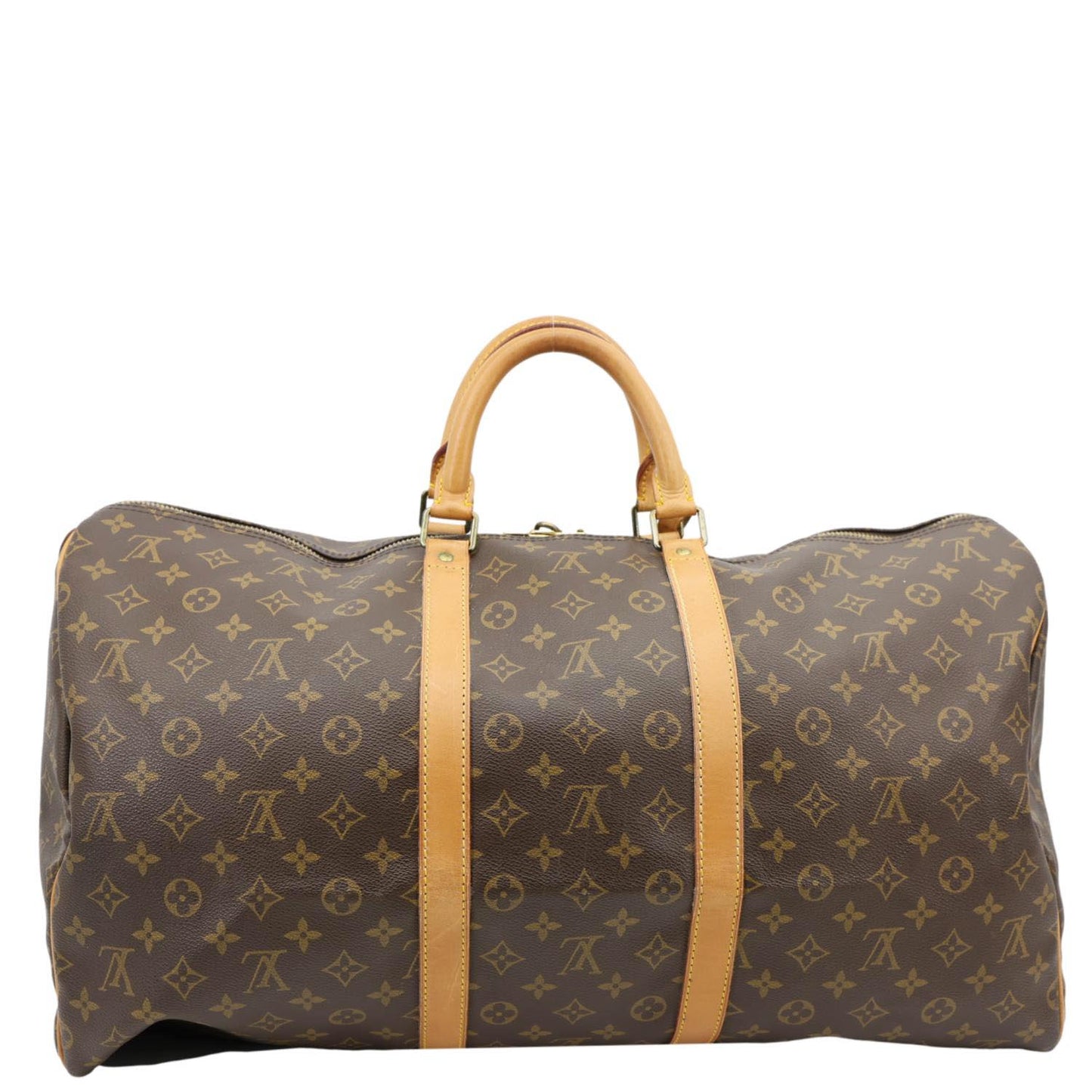 LOUIS VUITTON Keepall 55 Monogram Canvas Travel Bag Brown