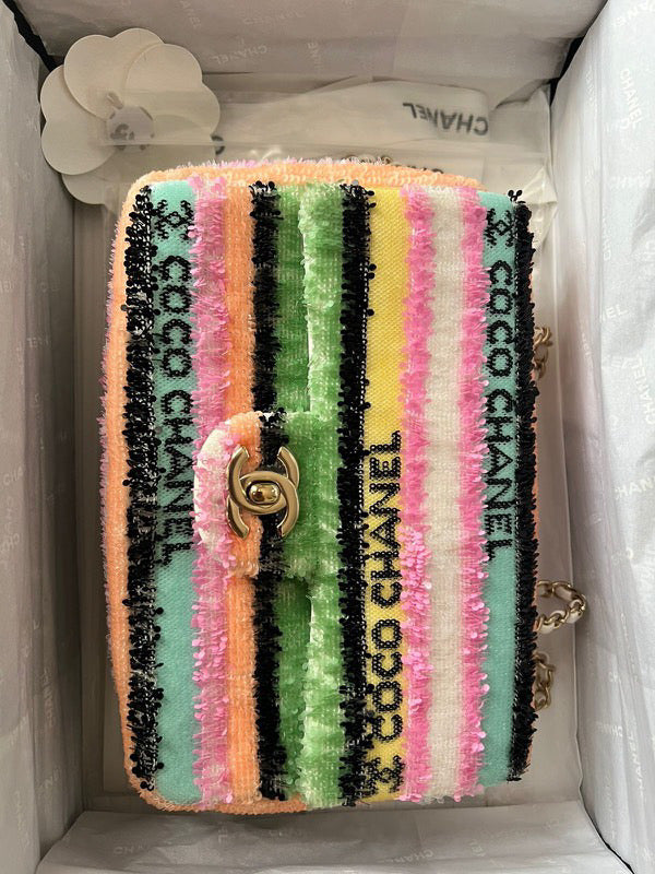Chanel 21 Rainbow Sequin Rectangular Flap Bag
