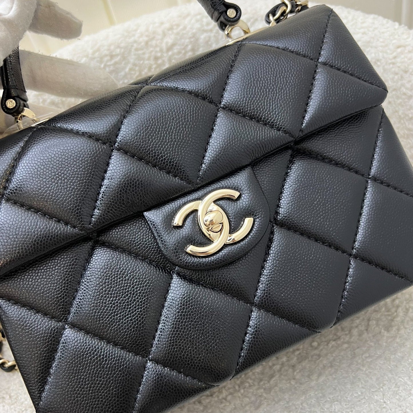 Chanel 24P My Retrofit Small Kelly Flap Bag in Black Caviar and LGHW (Model: AS4711)