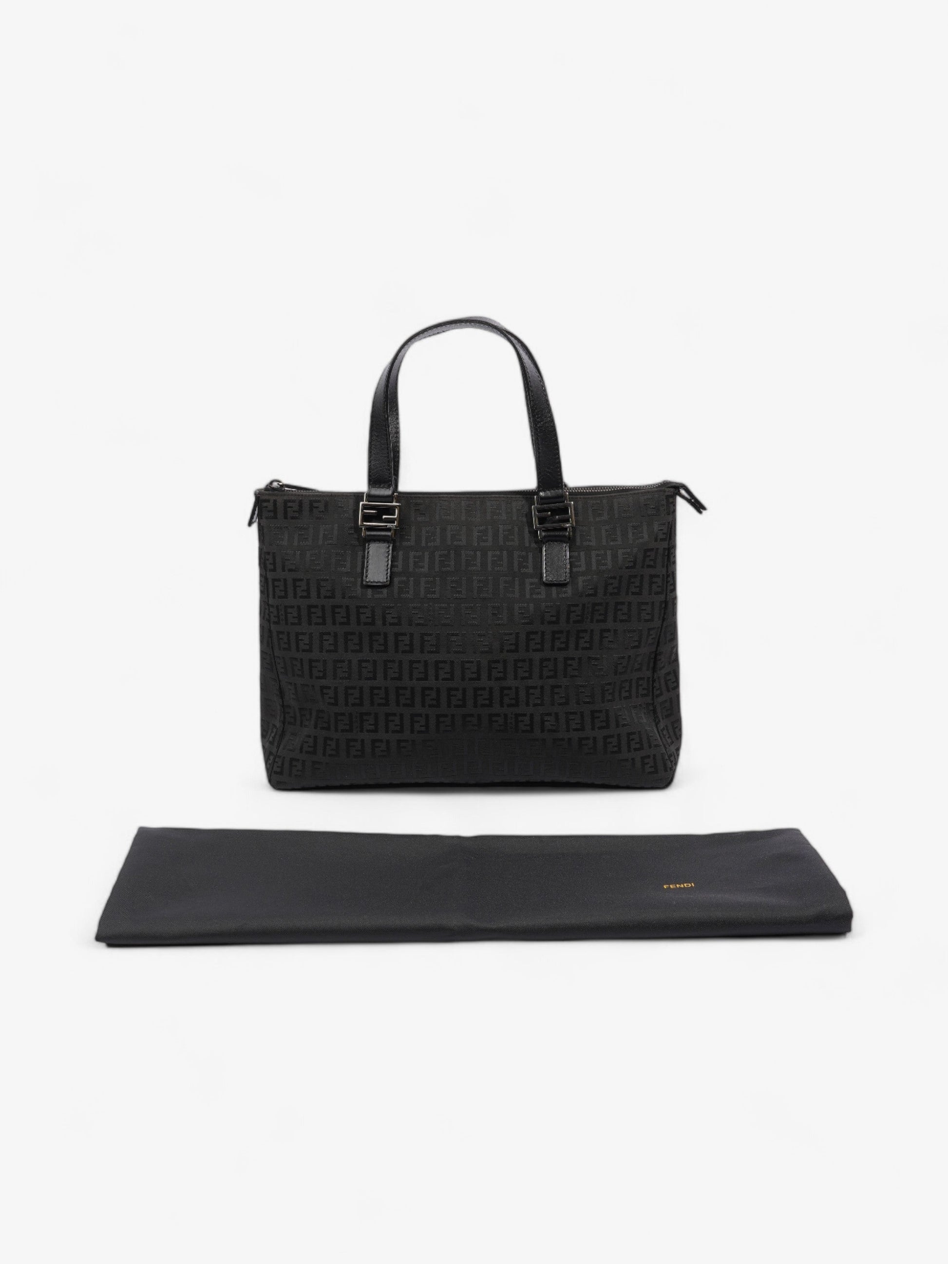 Fendi Zucca Tote Black Canvas