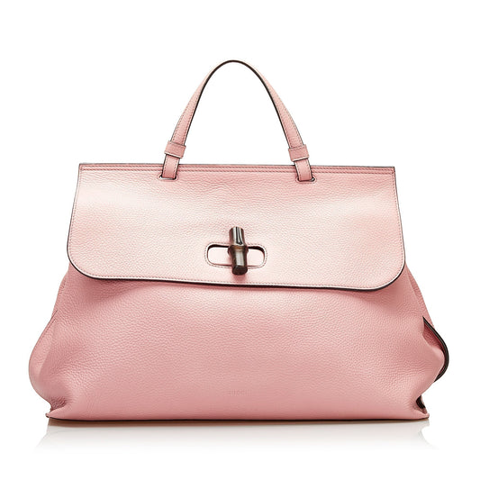 Gucci Twist Leather Top Handle Handbag