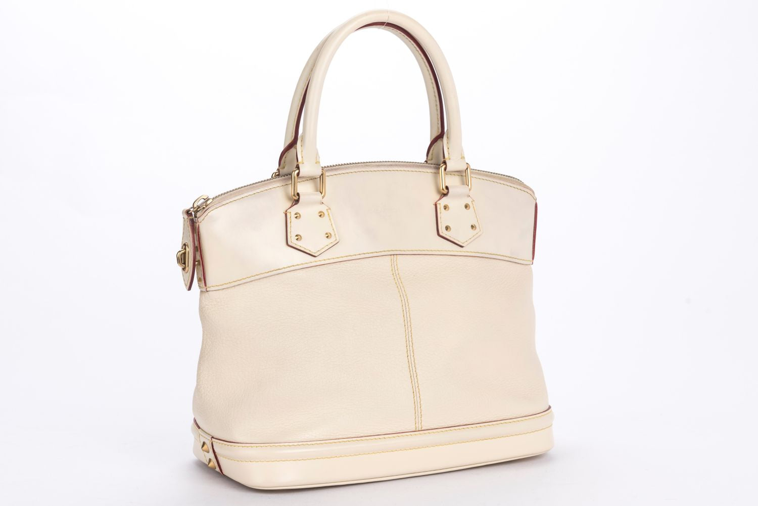 Louis Vuitton Lockit Suhaili ( ), Leather, Beige Color, PM Size, with Gold Hardware, Lock & Keys, no Dust Cover Handbag