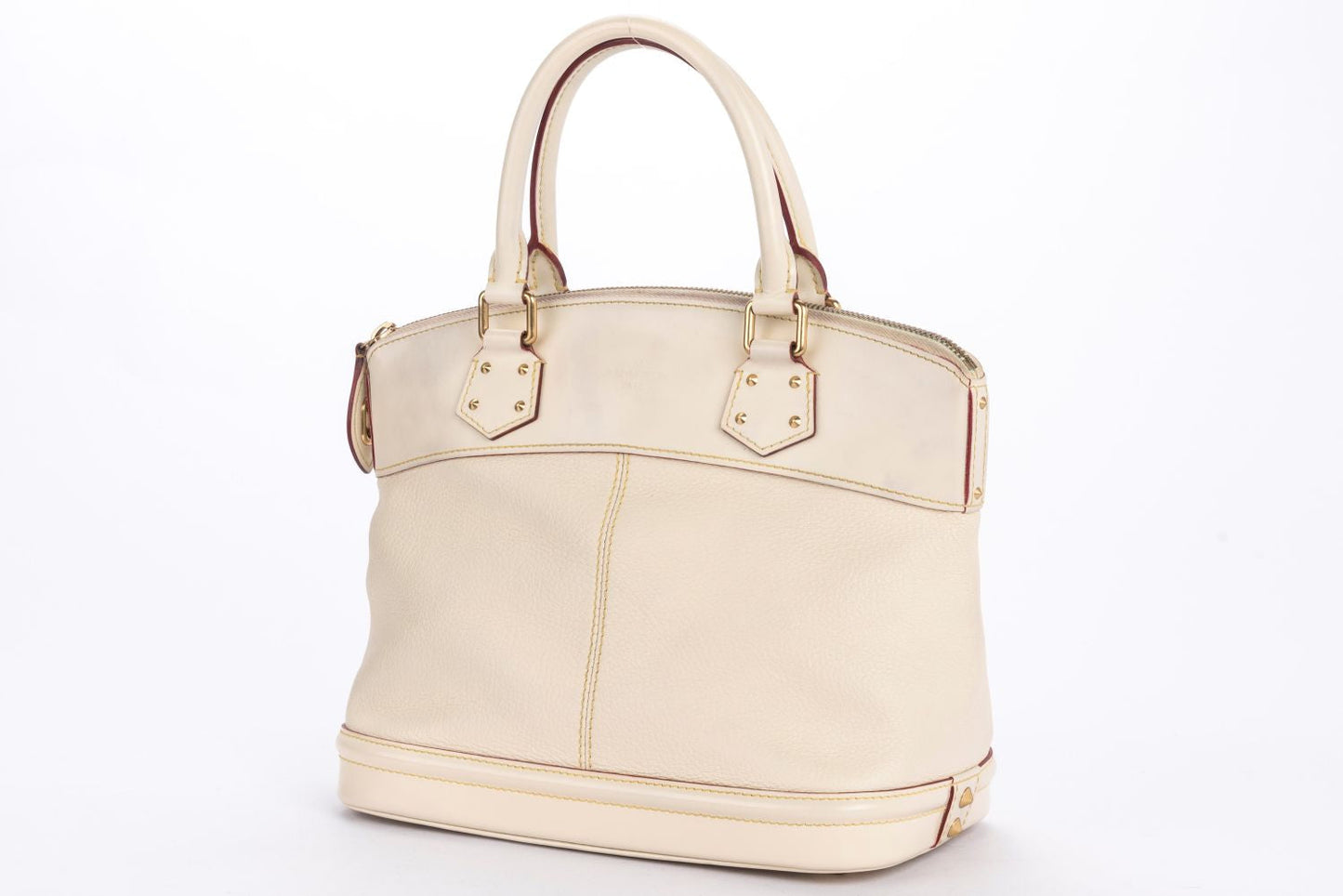 Louis Vuitton Lockit Suhaili ( ), Leather, Beige Color, PM Size, with Gold Hardware, Lock & Keys, no Dust Cover Handbag