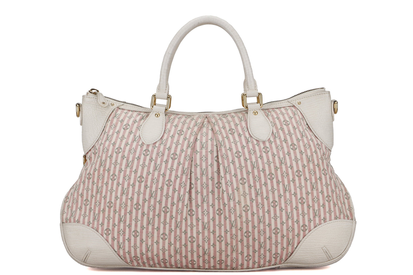LOUIS VUITTON MINI LIN PINK CANVAS TWO WAY SHOULDER BAG, WITH STRAP & DUST COVER