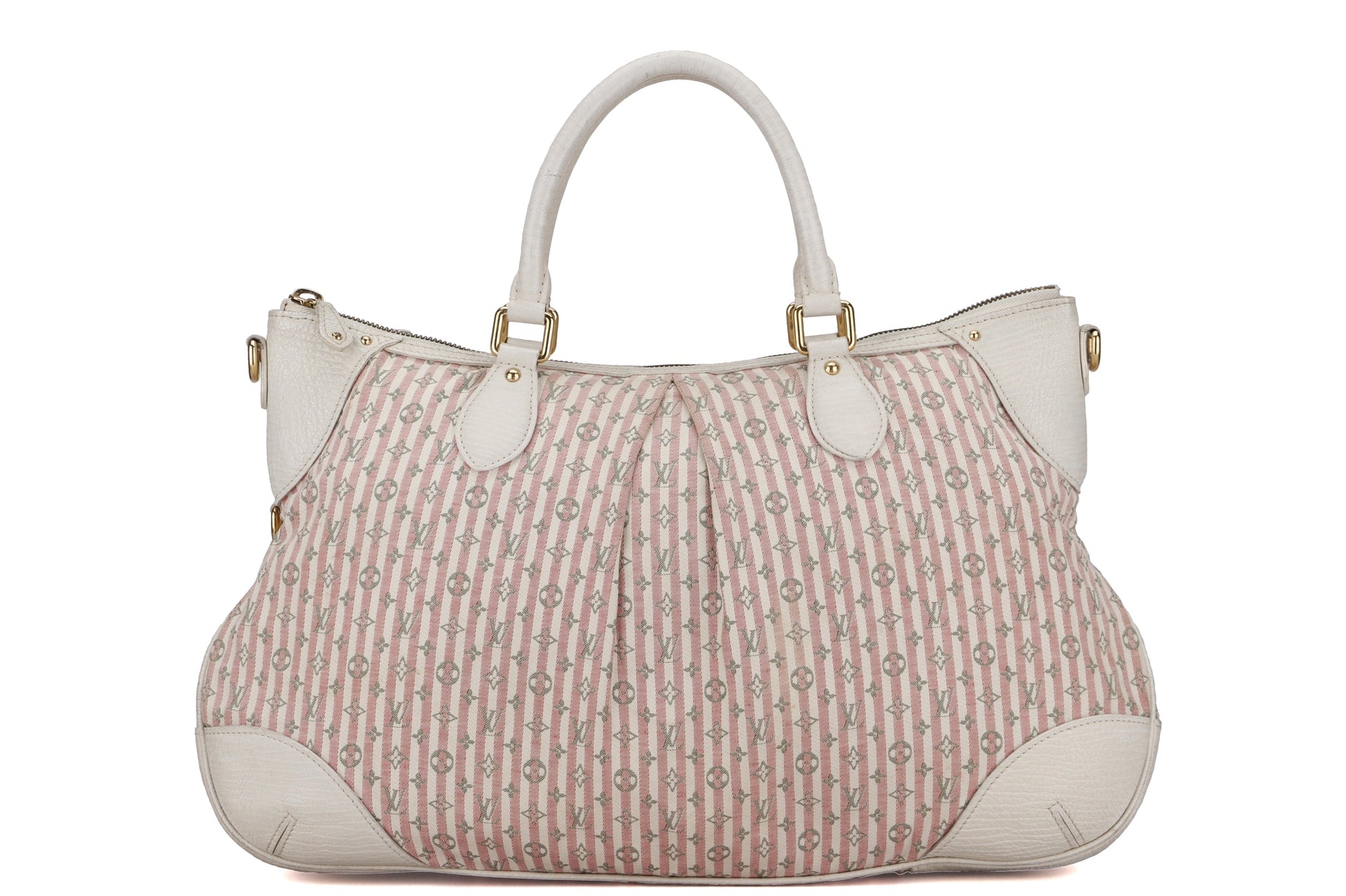 LOUIS VUITTON MINI LIN PINK CANVAS TWO WAY SHOULDER BAG, WITH STRAP & DUST COVER