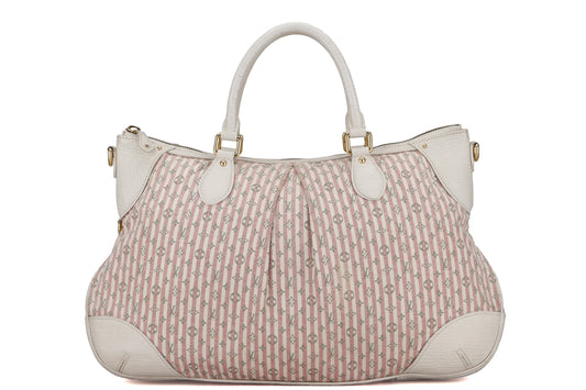 LOUIS VUITTON MINI LIN PINK CANVAS TWO WAY SHOULDER BAG, WITH STRAP & DUST COVER