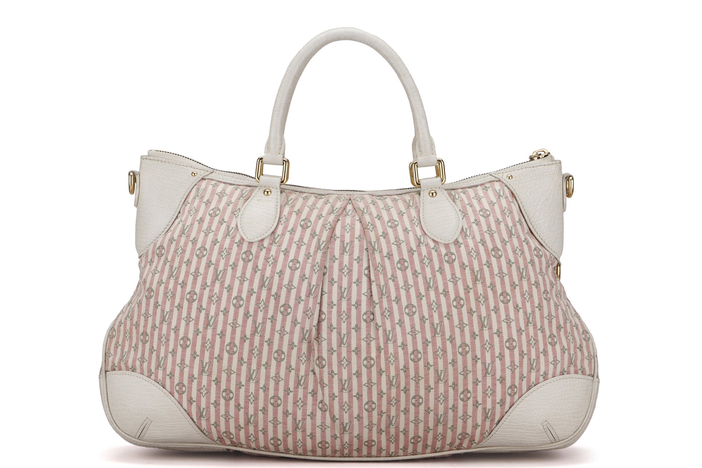 LOUIS VUITTON MINI LIN PINK CANVAS TWO WAY SHOULDER BAG, WITH STRAP & DUST COVER
