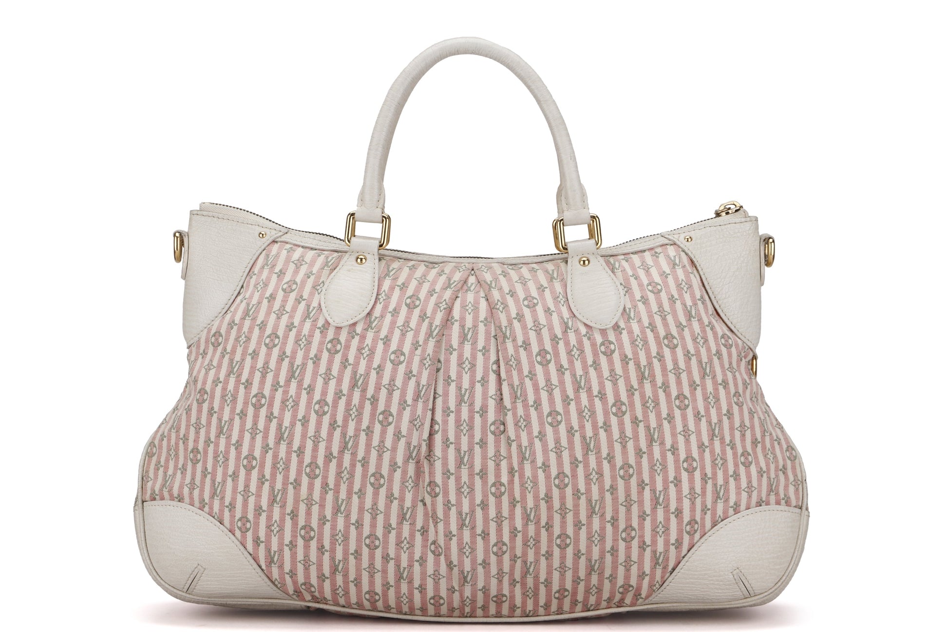 LOUIS VUITTON MINI LIN PINK CANVAS TWO WAY SHOULDER BAG, WITH STRAP & DUST COVER