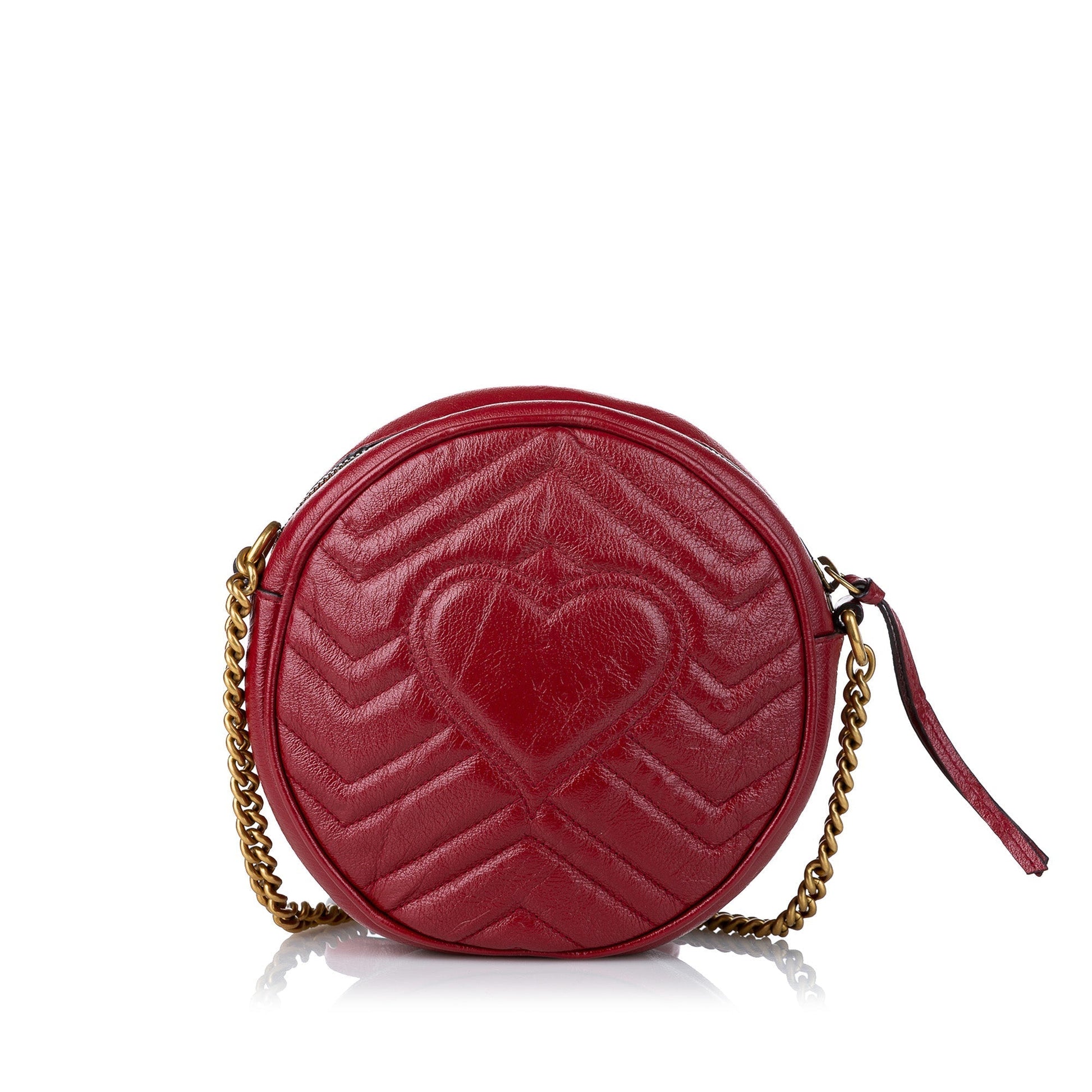 Gucci GG Marmont Red Leather Quilted Crossbody Style 2