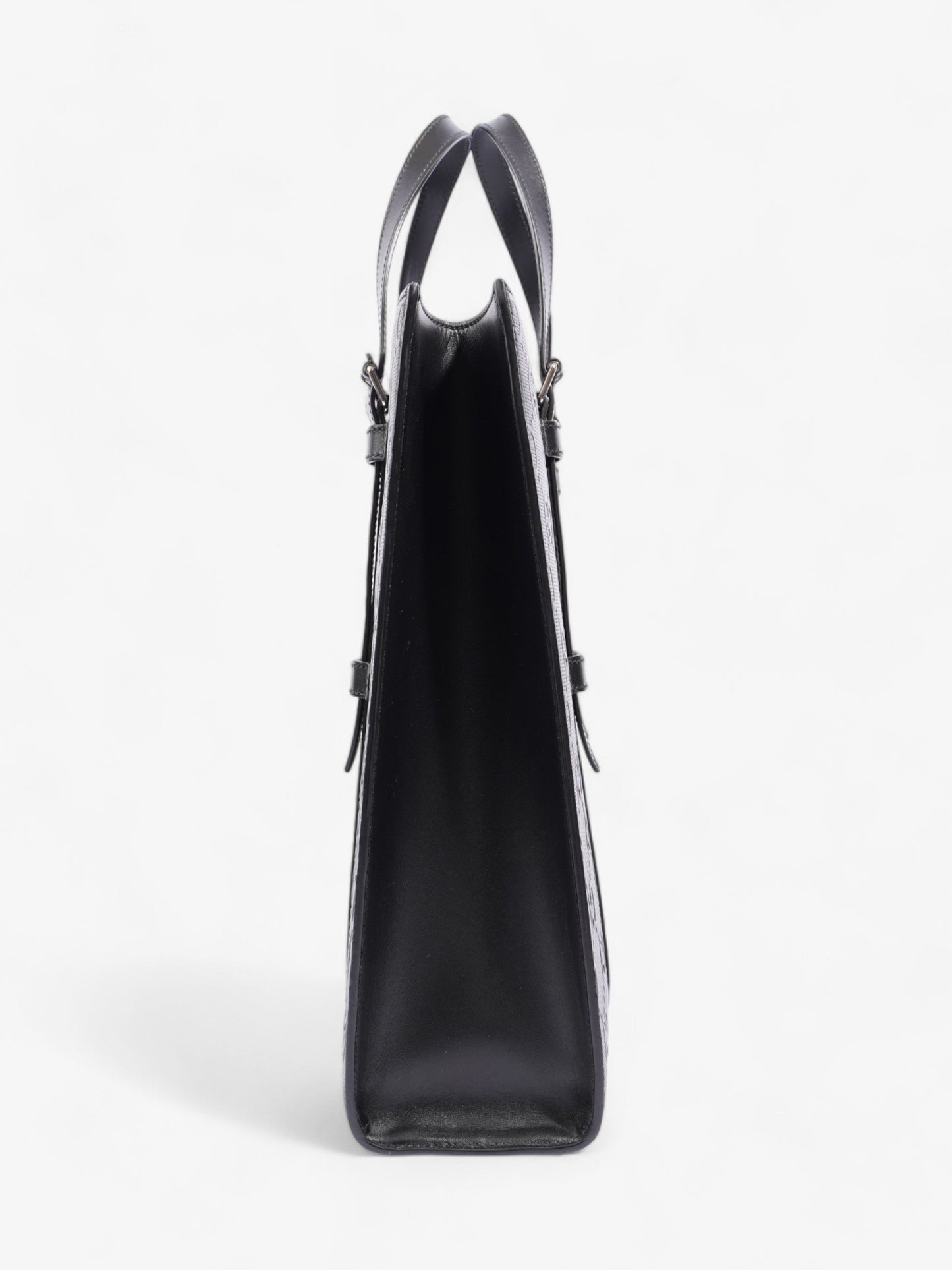 Gucci GG Tote Bag Black Embossed Leather Medium