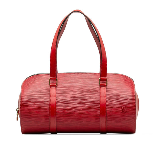 Red Louis Vuitton Epi Soufflot Handbag